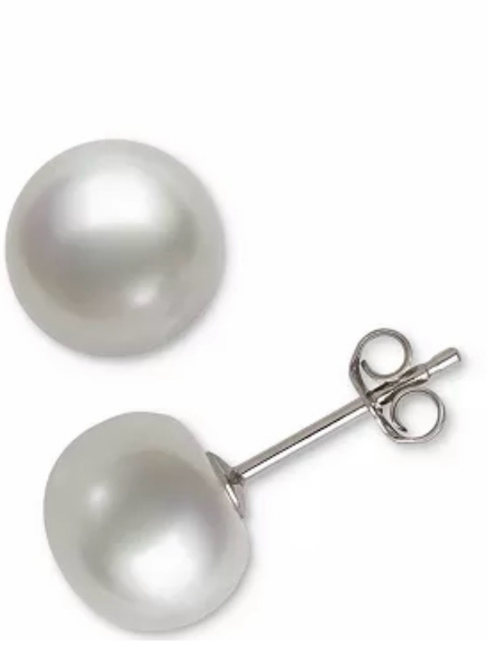 White Cultured Freshwater Pearl Stud Earrings